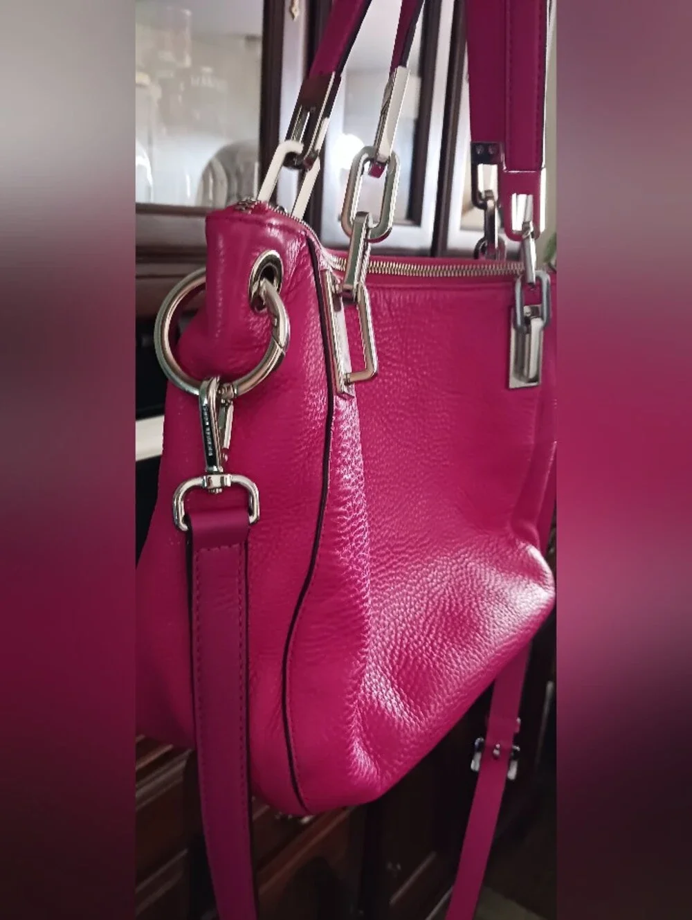 Michael Kors Fuschia Leather Shoulder Bag💞